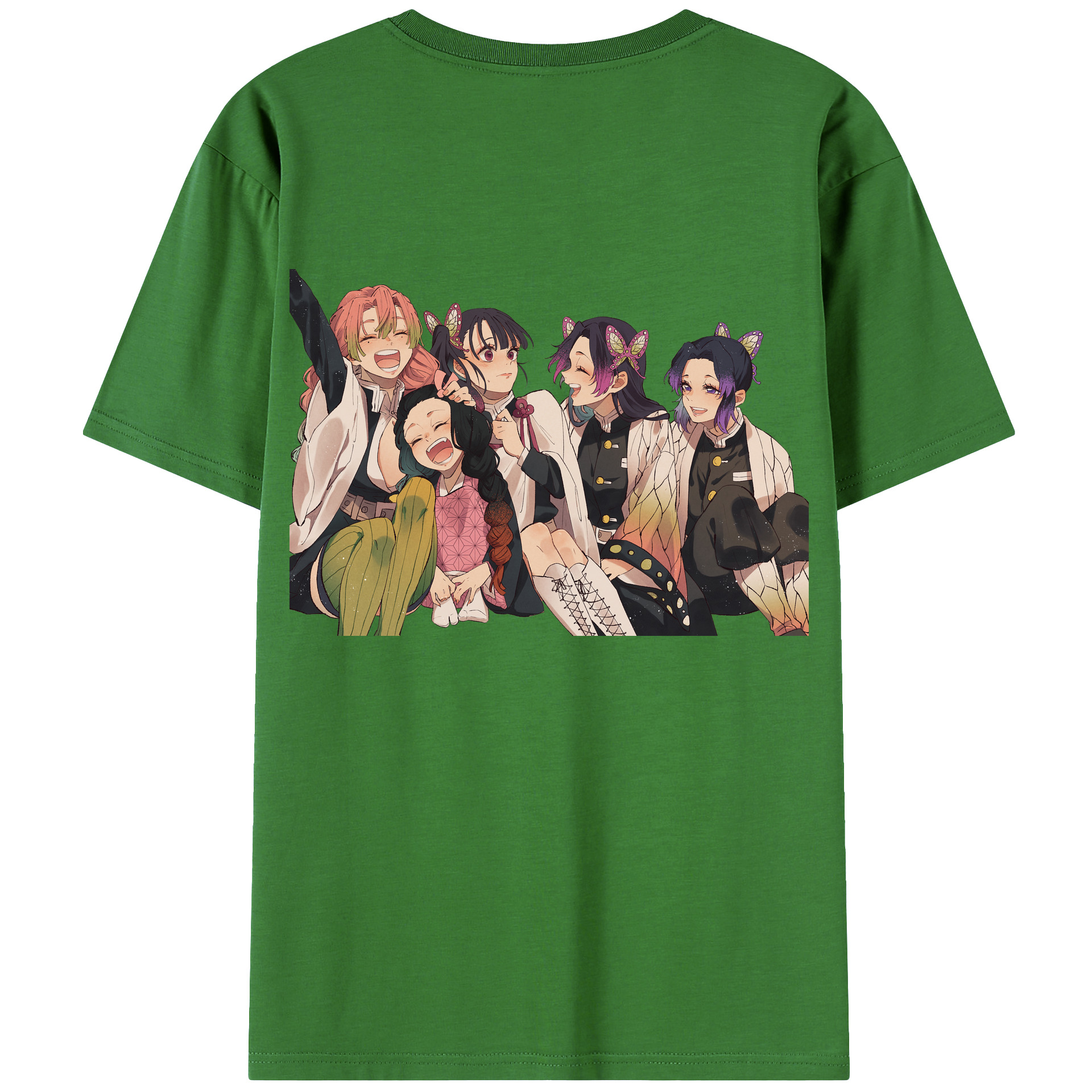 （画像用） 鬼滅の刃（きめつのやいば）蟲柱-胡蝶 しのぶ／こちょう しのぶ Kochou Shinobu レディース半袖Tシャツ(バックプリント)